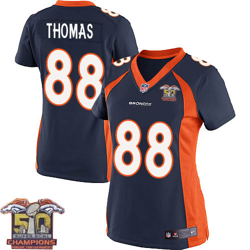 Women's Elite Demaryius Thomas Super Bowl 50 Champions Nike Jersey Navy Blue Alternate - #88 NFL Denver Broncos